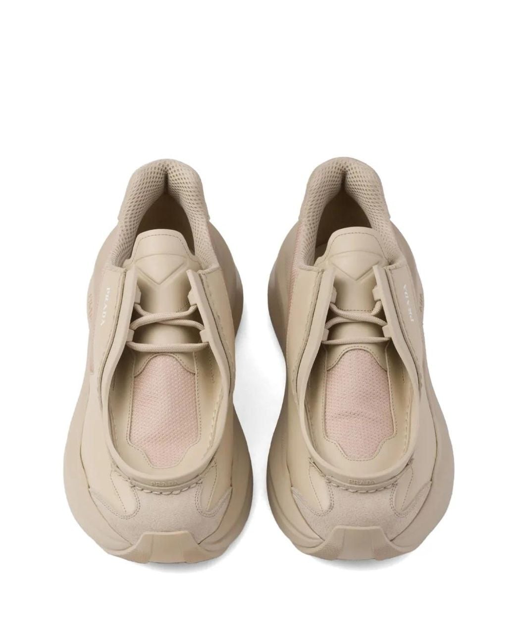 Prada Brown Systeme Leather Sneakers for men