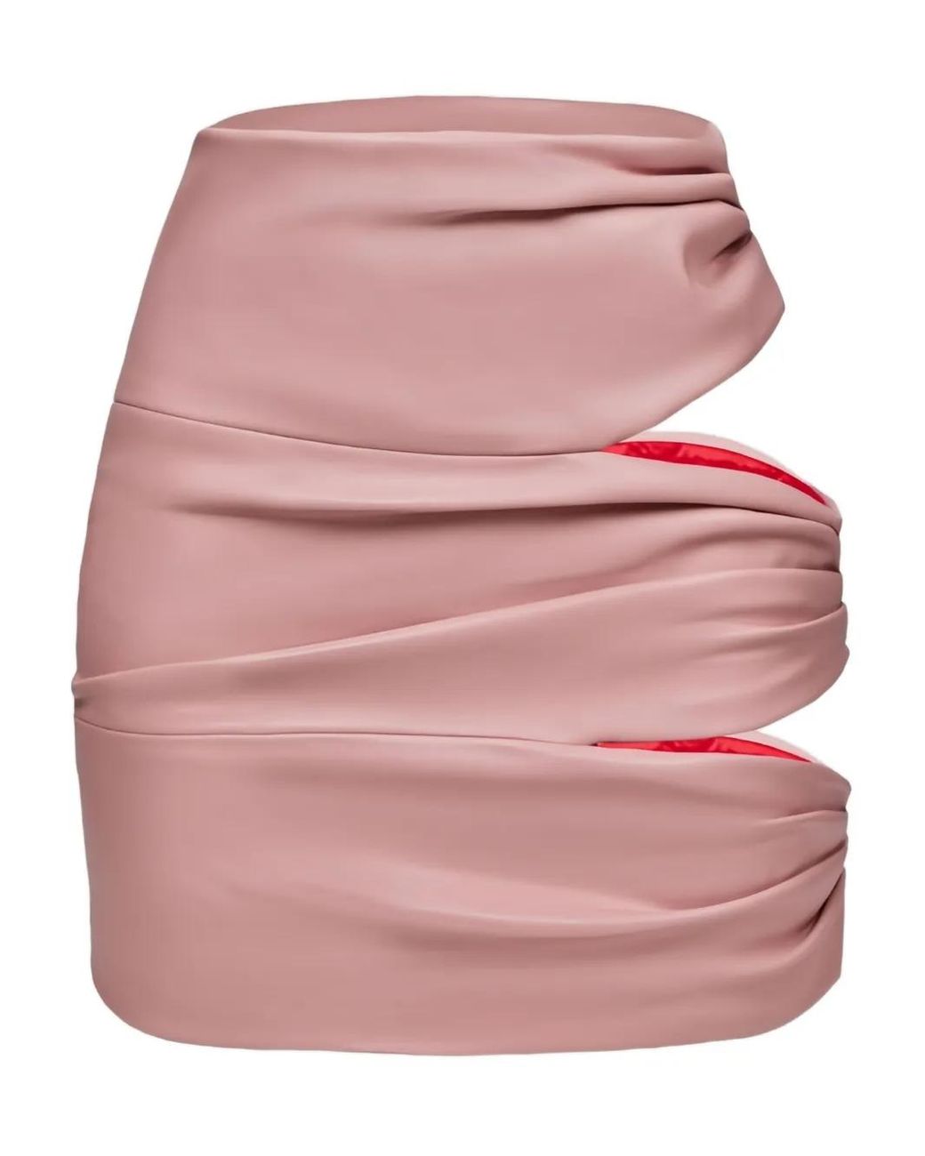 Lika Pink Cut-Out Draped Mini Skirt