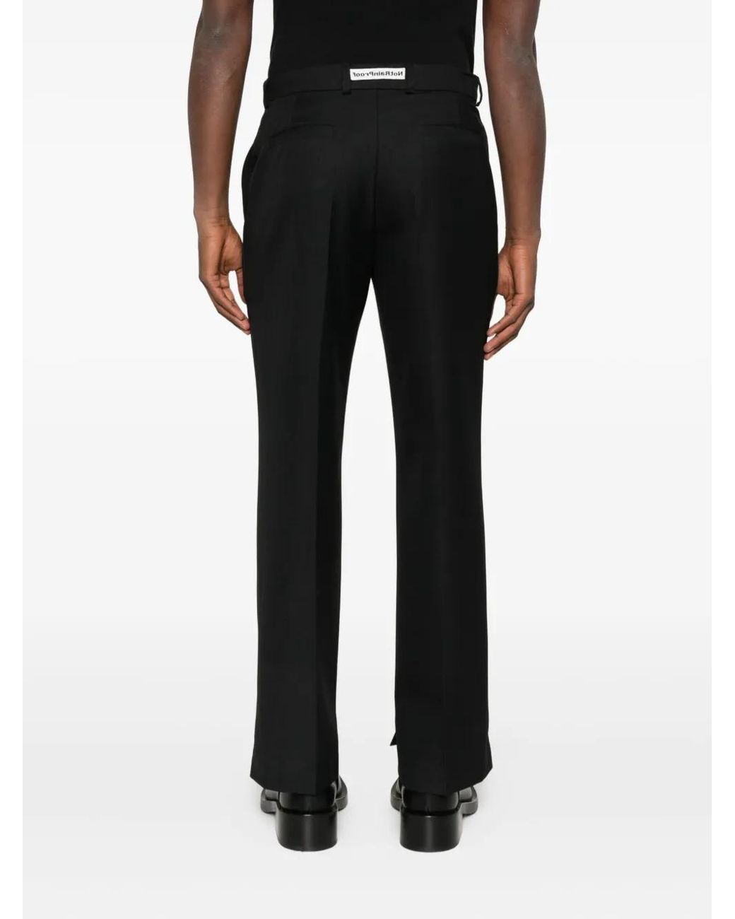 Notrainproof Black Side-Slit Tailored Trousers for men