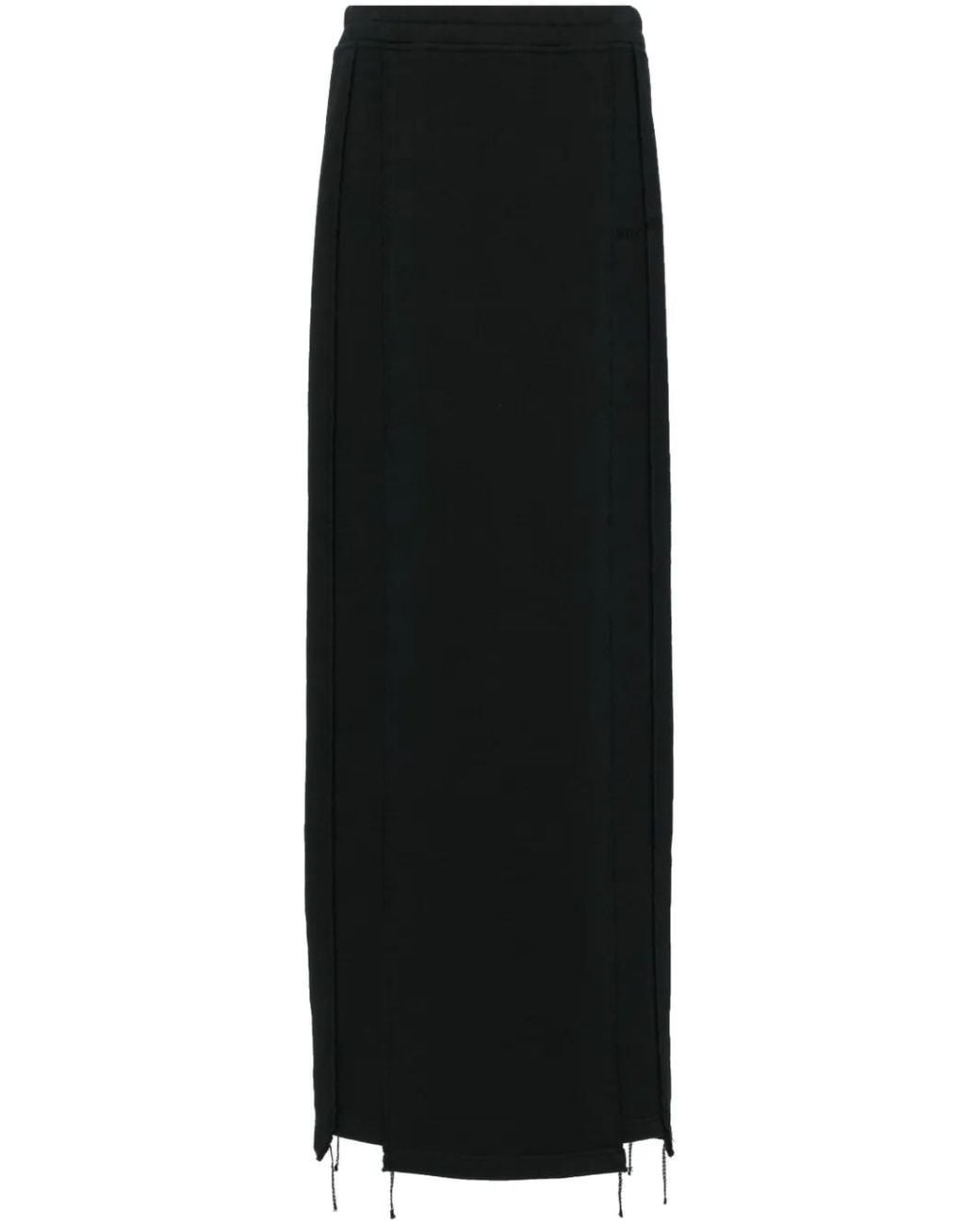 Vetements Black Embroidered Jersey Maxi Skirt