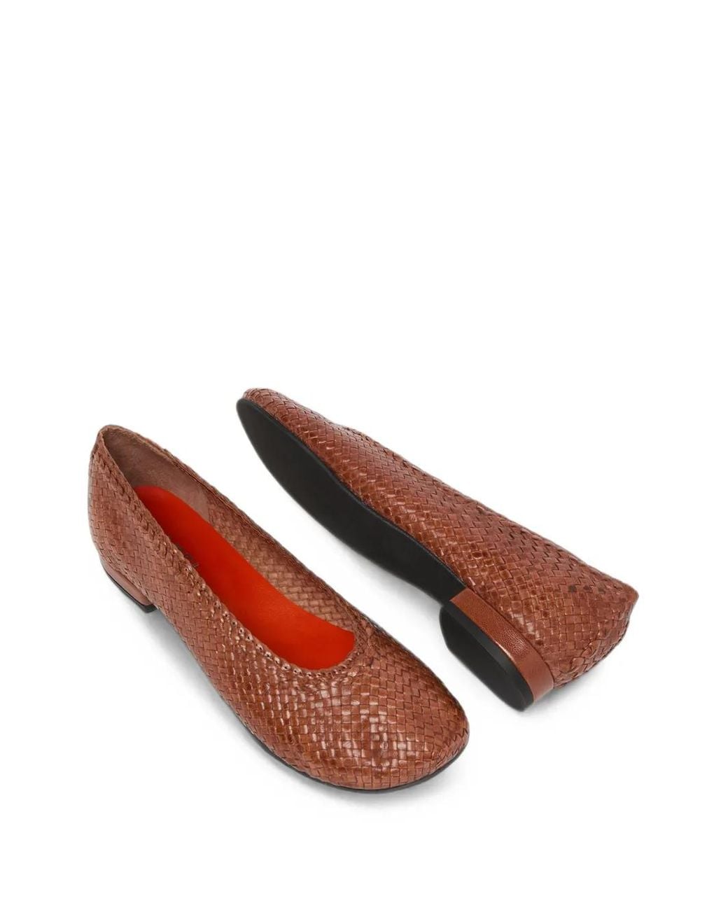 CAREL PARIS Brown Cassis Woven Leather Ballet Flats