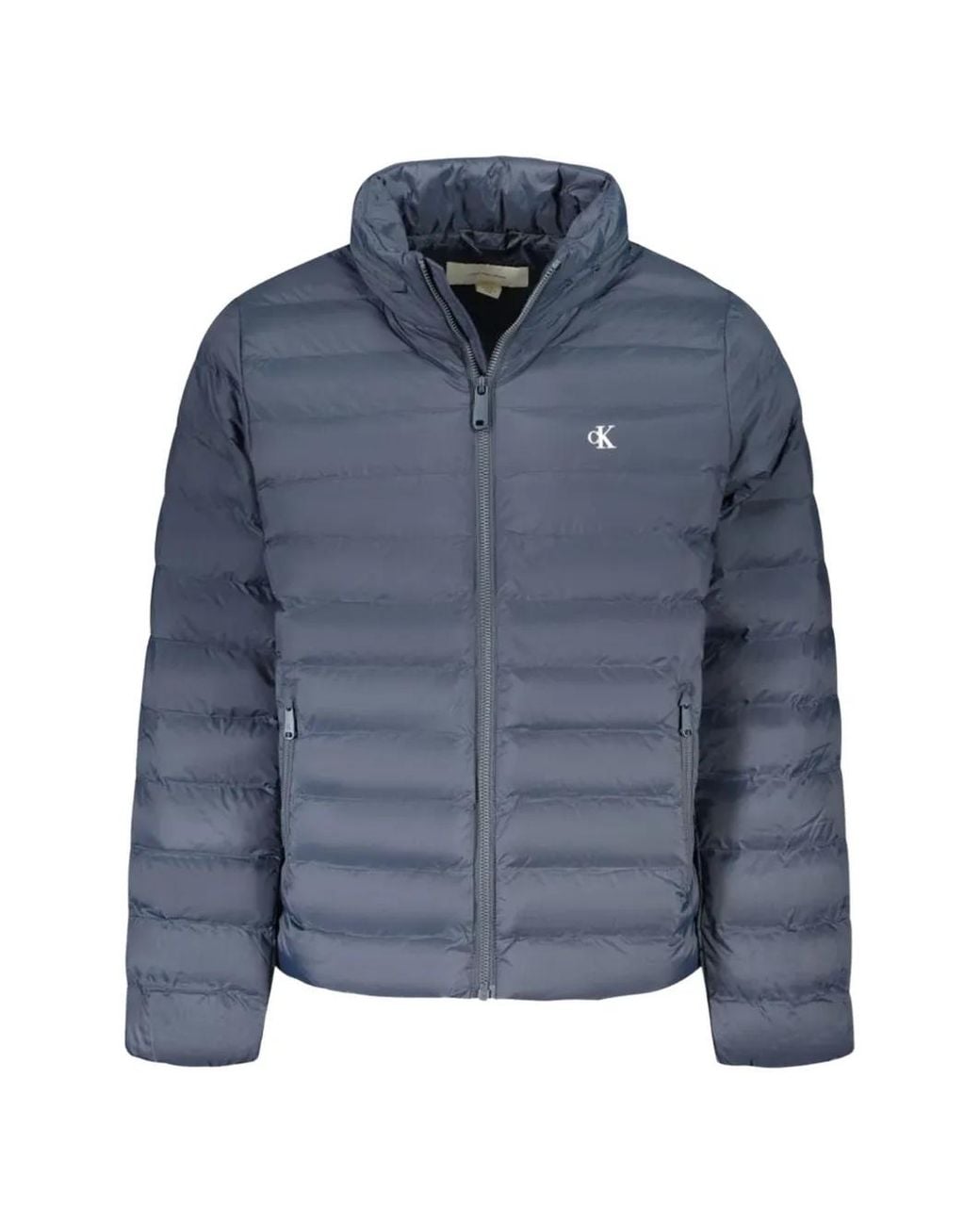 Calvin Klein Blue Logo-Print Quilted Jacket for men