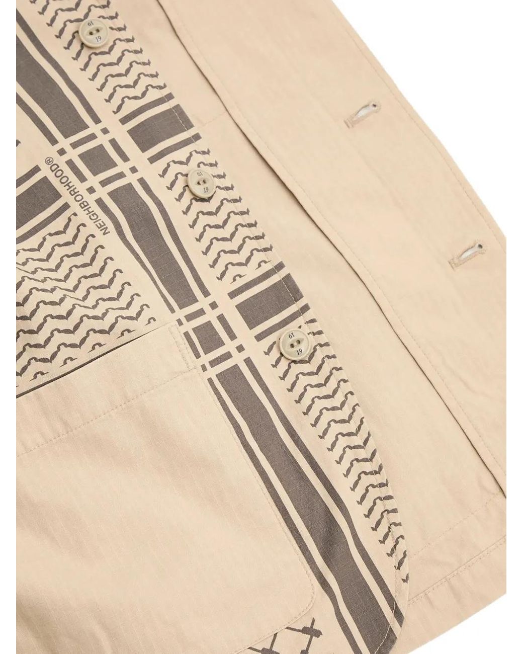 Neighborhood Natural Patterned Pocketed Jacket for men