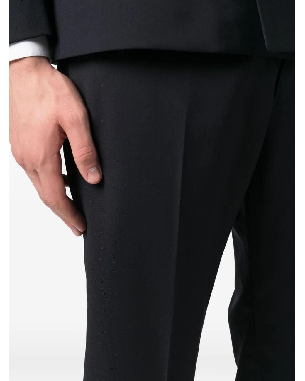 Tagliatore Black Double-Breasted Peak-Lapel Suit for men