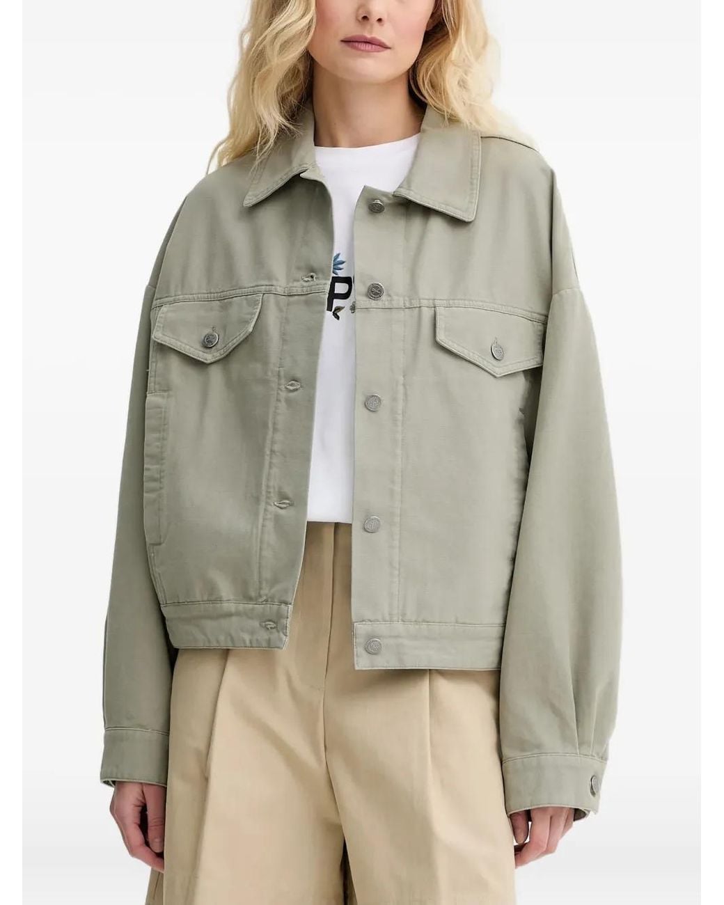 A.P.C. Cally Button-Fastening Jacket in Grey | Lyst UK
