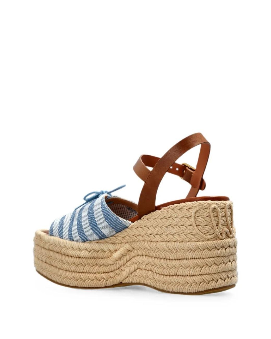 Chloé Brown Isla Wedge Espadrilles