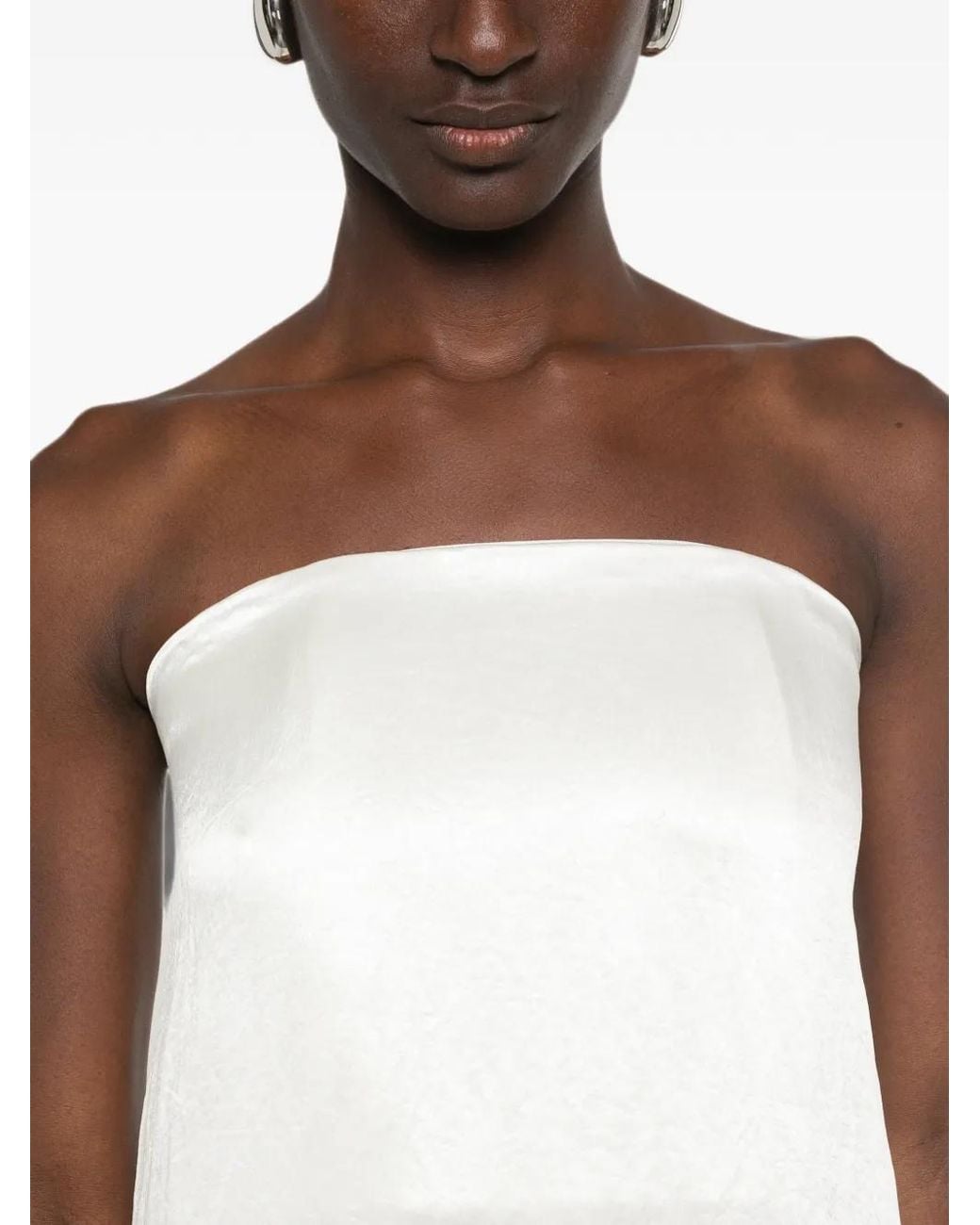 Abadia White Diana Strapless Maxi Dress