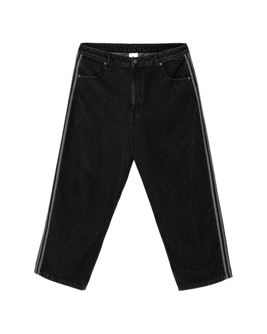 Adidas Black Sst Denim Jeans Mid-Rise Straight Leg for men