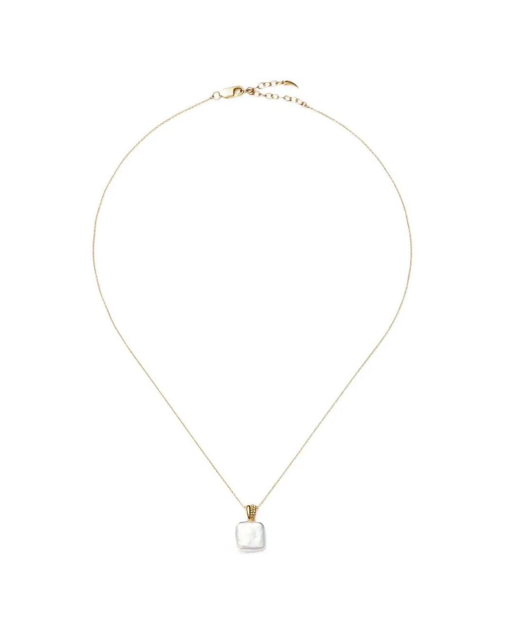 Missoma White Baya Square-Pearl Necklace
