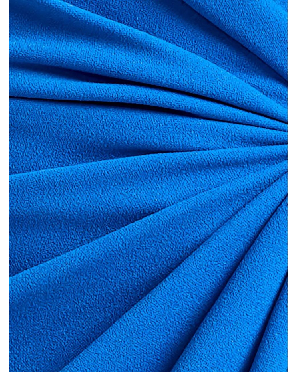 Tadashi Shoji Blue Mireya Ruched Draped-Detail Gown