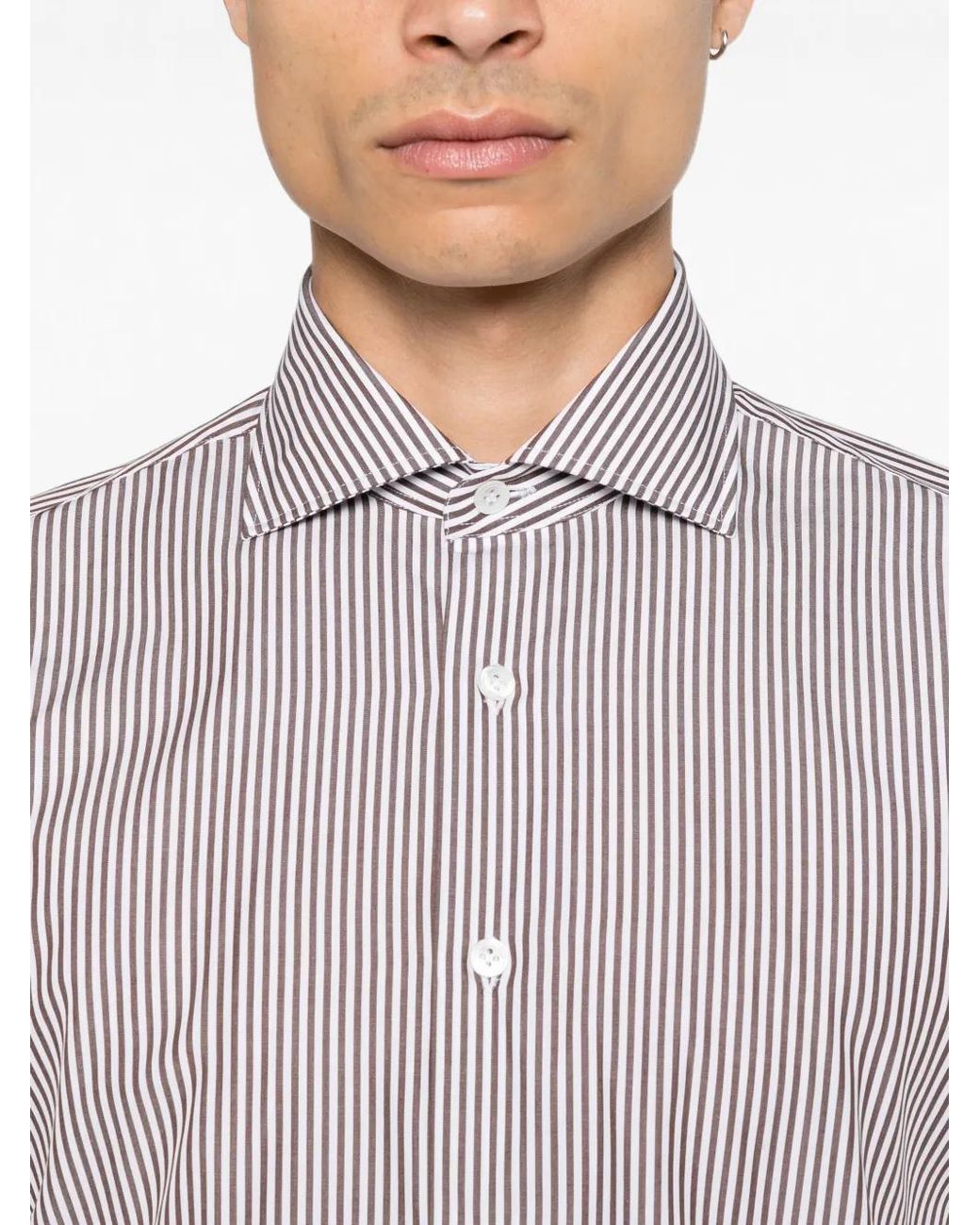 Lardini Purple Striped Long-Sleeve Shirt for men