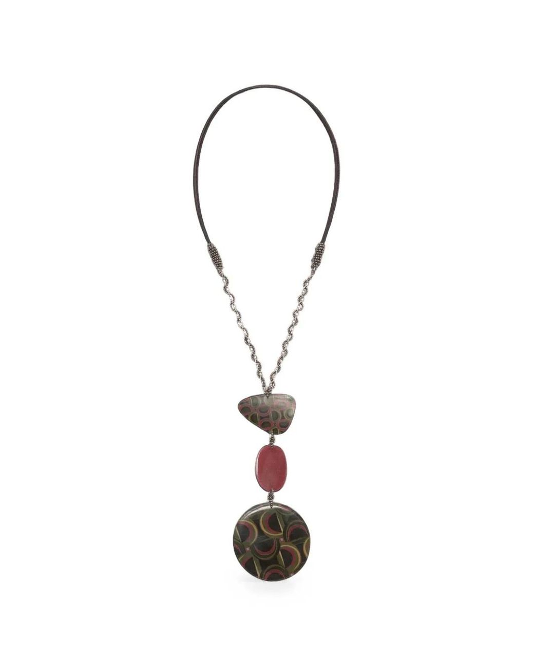Maliparmi White Bead-Embellished Resin-Pendant Necklace
