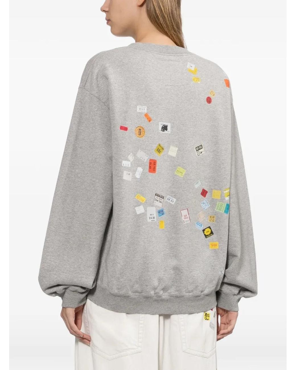 Maison Mihara Yasuhiro White Price-Sticker Printed Sweatshirt