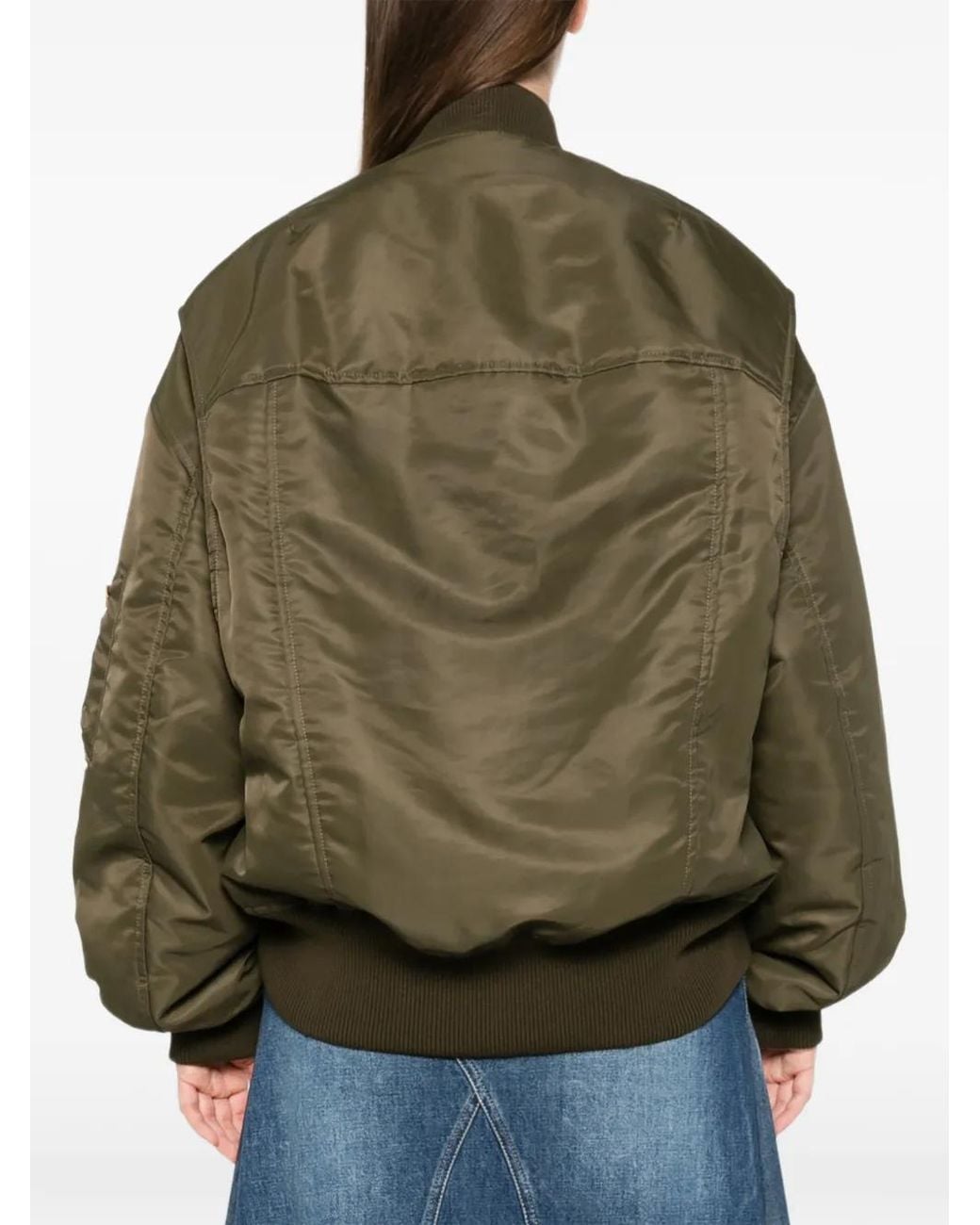 J.W. Anderson Green Oversized Tipped-Hem Bomber Jacket