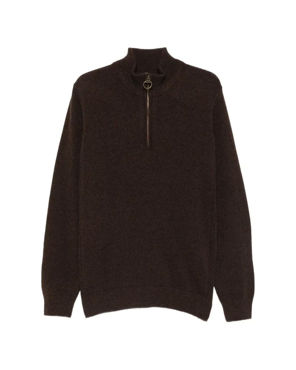 Barbour Black Elbow-Patch Quarter-Zip Sweater for men