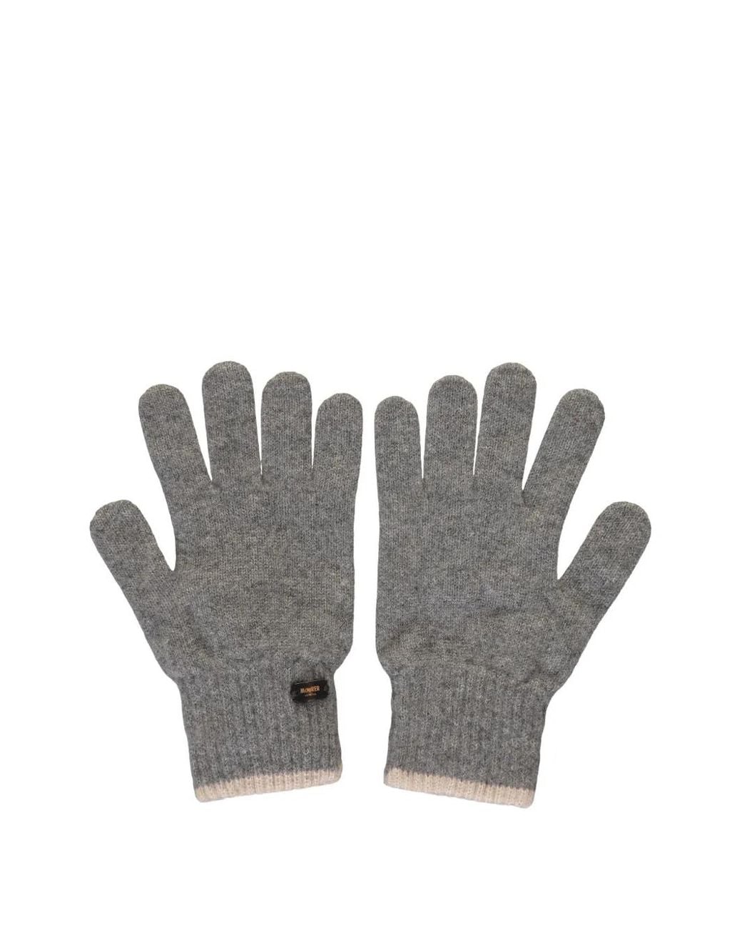 Moorer Gray Logo-Patch Gloves for men