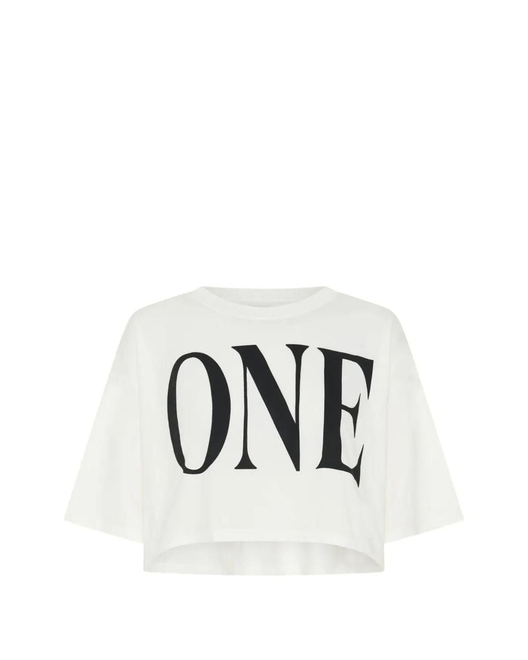 One Teaspoon White Logo-Print Cropped T-Shirt
