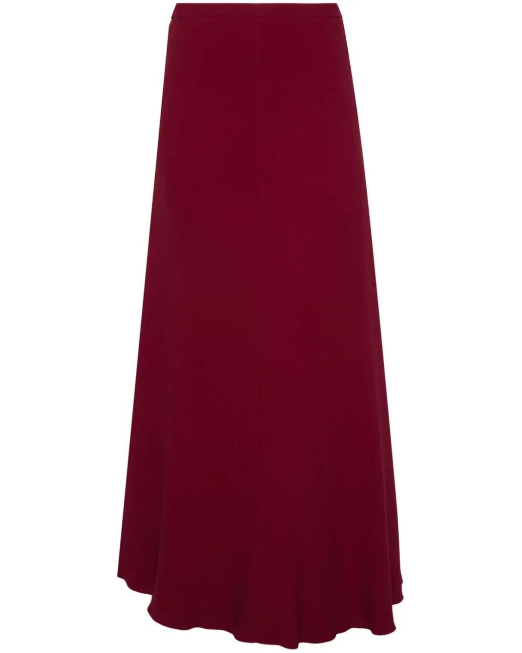 Giambattista Valli Red Crepe Maxi Skirt