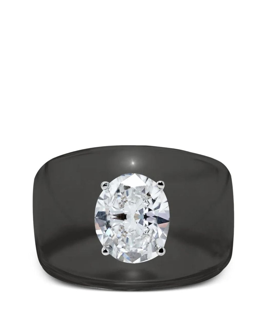 SOLO for Diamonds Black Bague Sertie De Diamants Taille Ovale