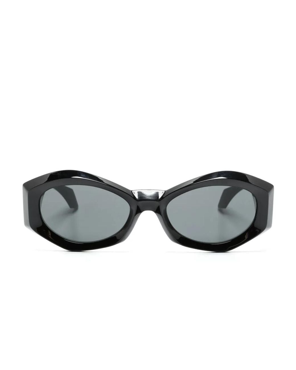 Versace Black Medusa Plaque Irregular-Frame Sunglasses
