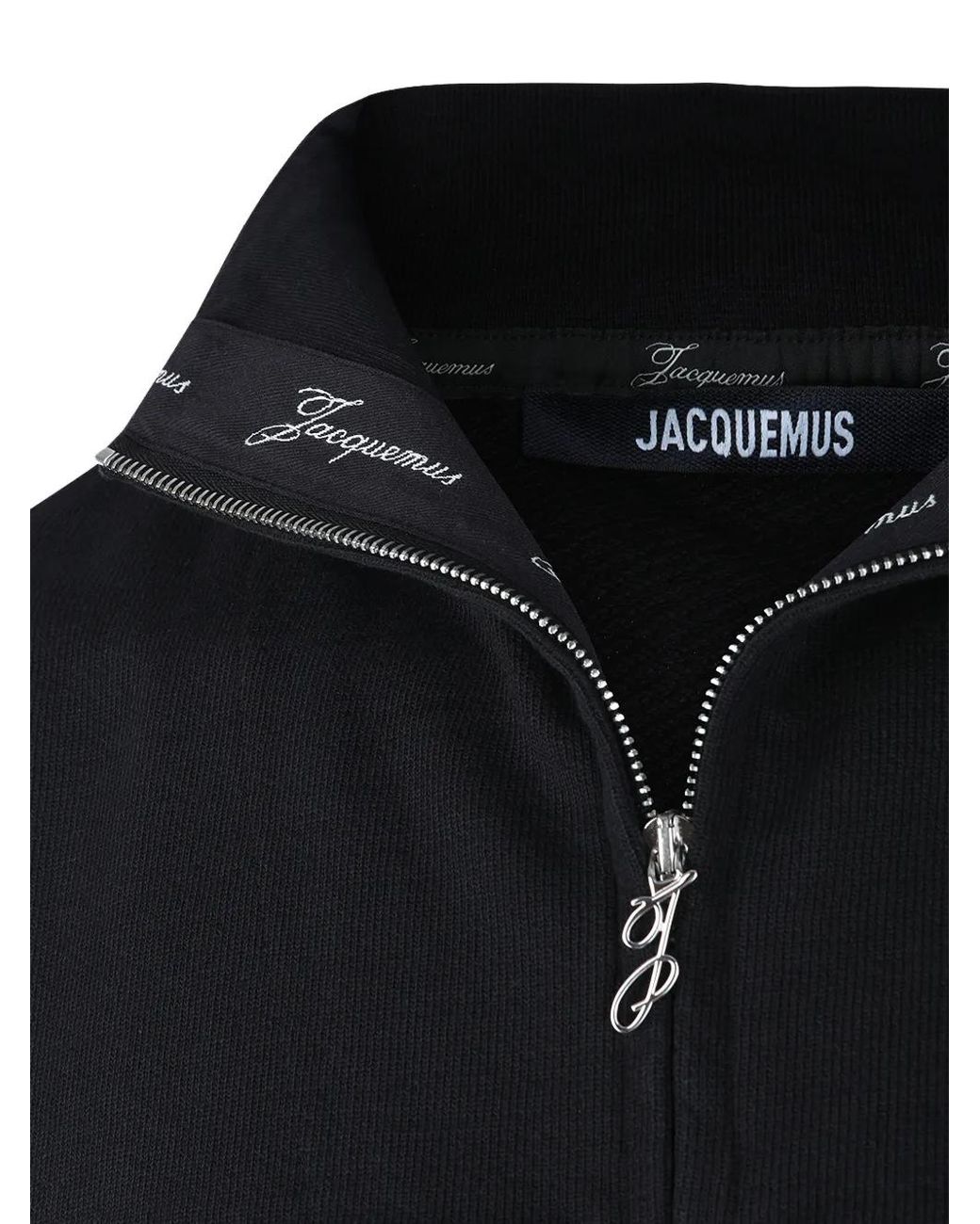 Jacquemus Black The Rond Carré Zipped-Rollneck Sweatshirt for men
