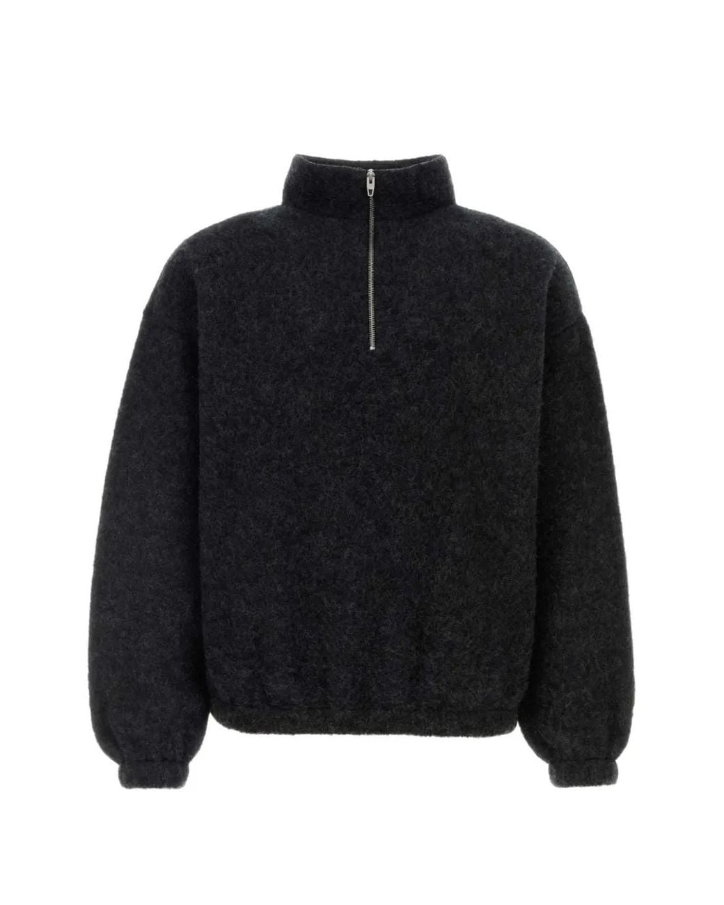 Jil Sander Black Quarter-Zip Wool-Blend Sweater for men