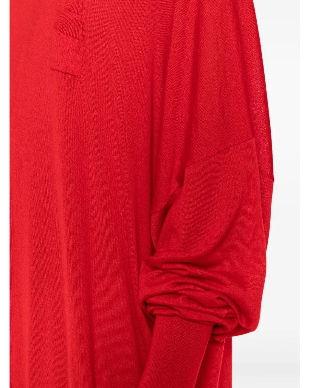 ROT Red V-Neck Oversized Sweater
