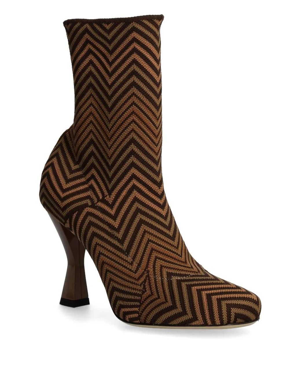 Missoni Brown Zigzag-Pattern Boots