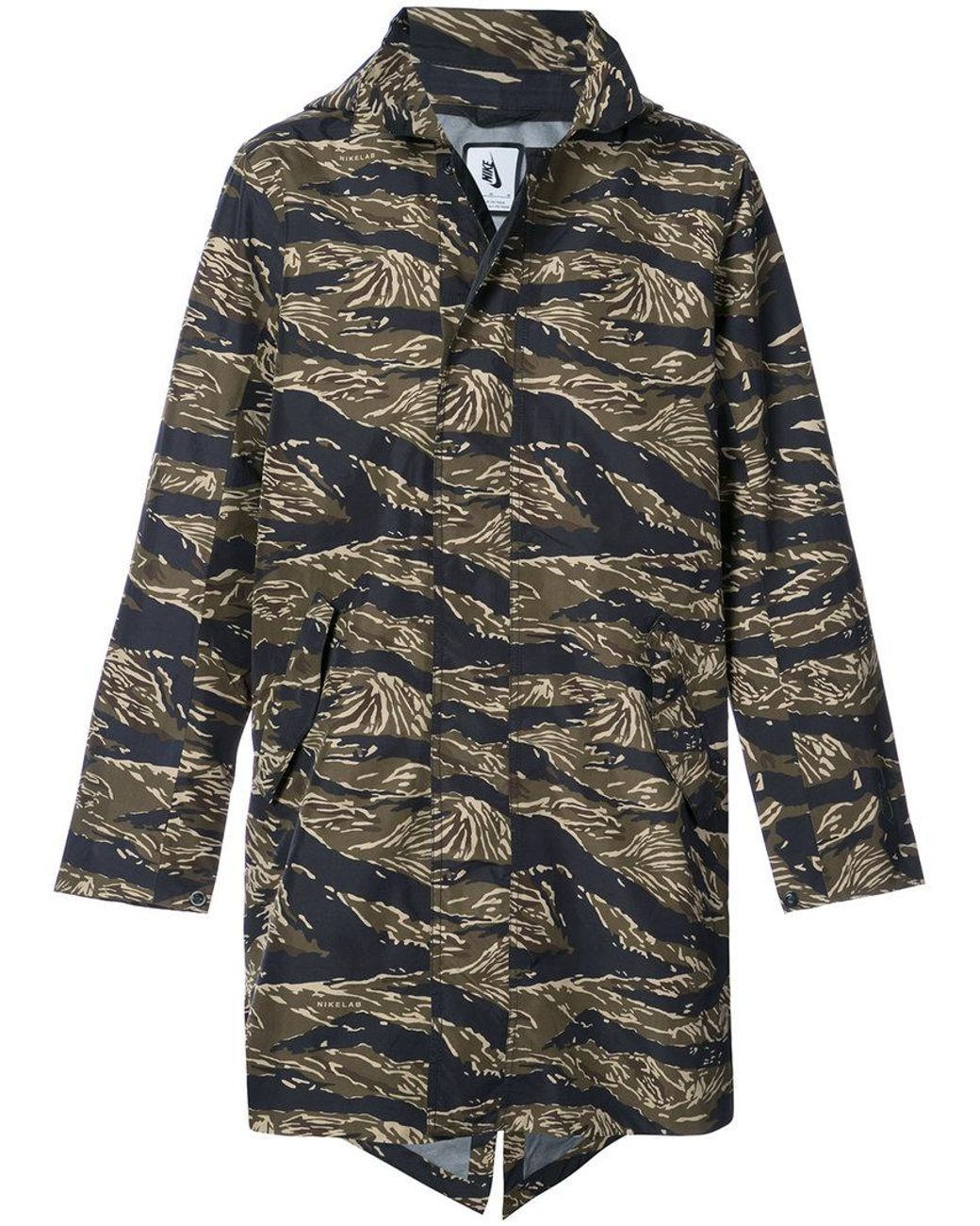 Nike Men's Green Lab Essentials Tiger Camo Parka Jacket