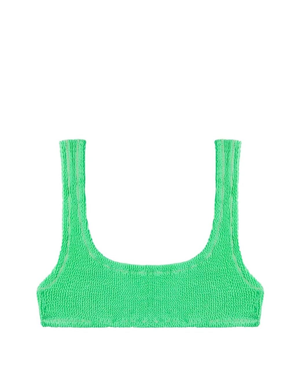 Reina Olga Green Ginny Crinkled Bikini Top