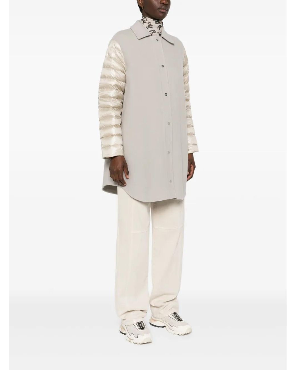 Herno White Panelled Puffer Coat