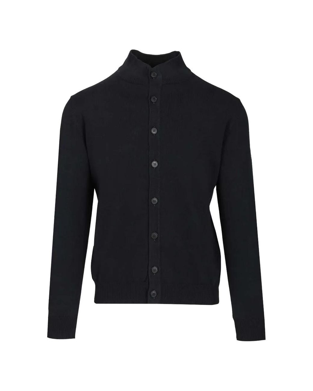 Al Duca D'aosta Blue High-Neck Button-Up Cardigan for men