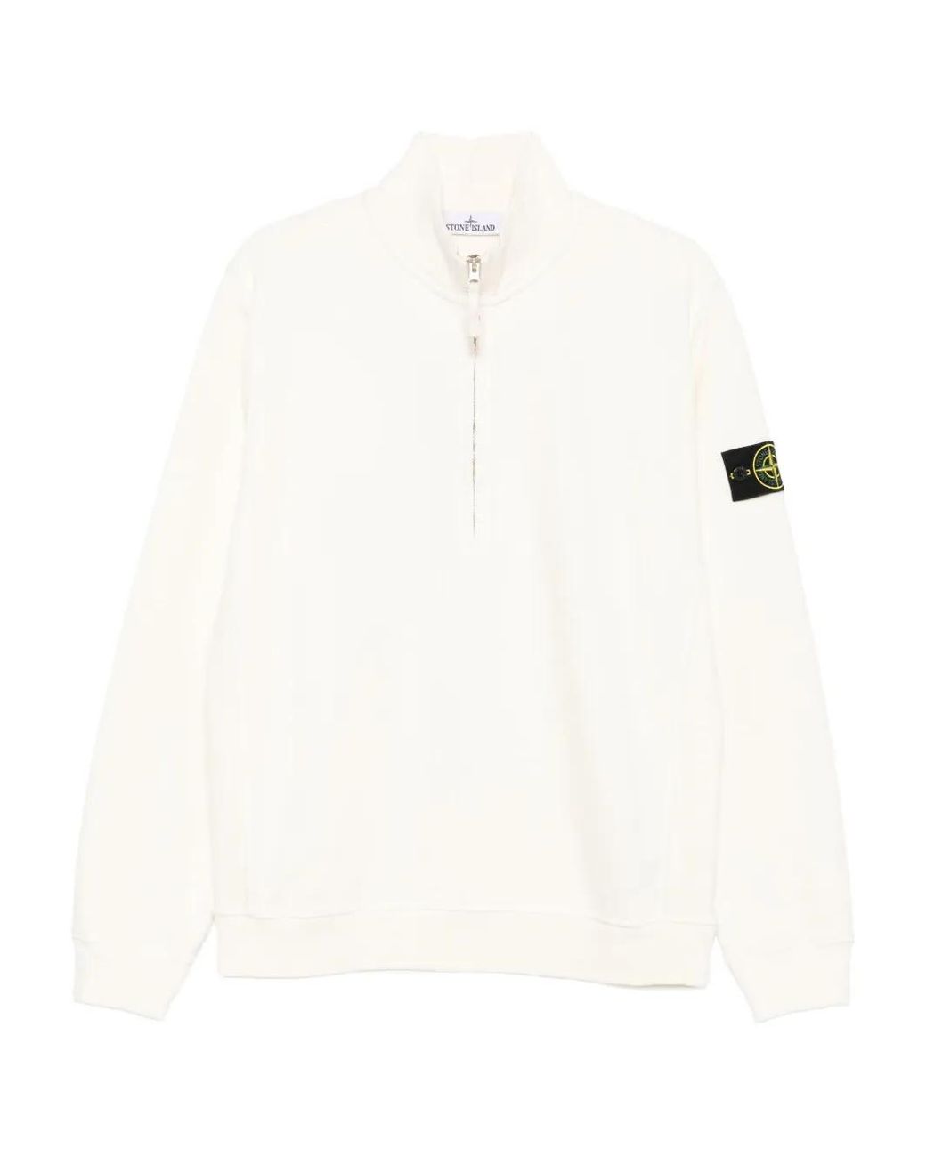Stone Island White Logo-Patch Sweatshirt for men