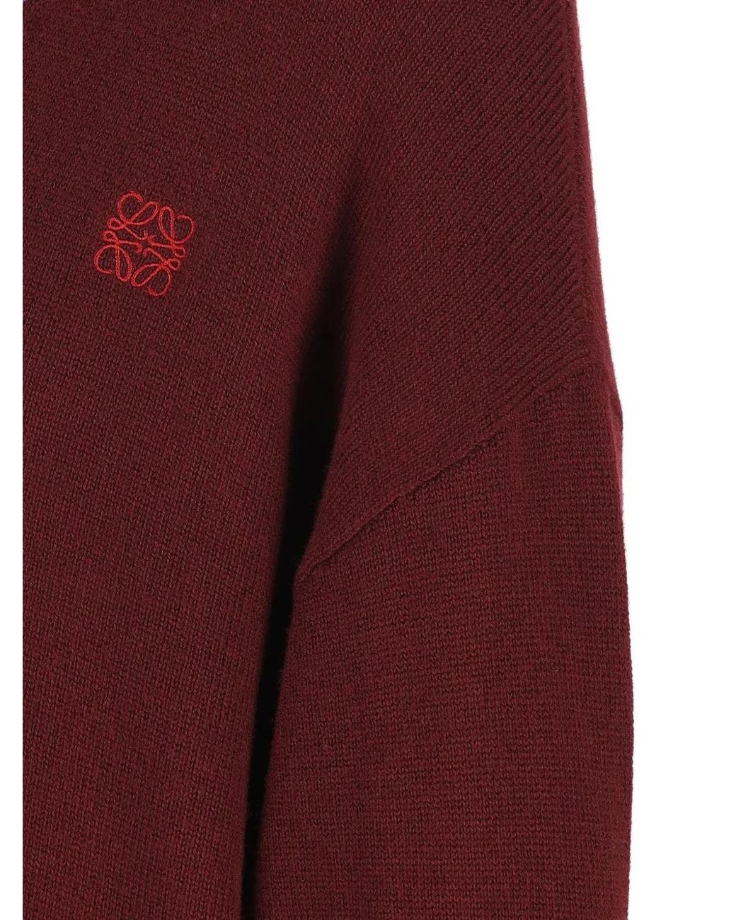 Loewe Red Wool Asymmetric Sweater