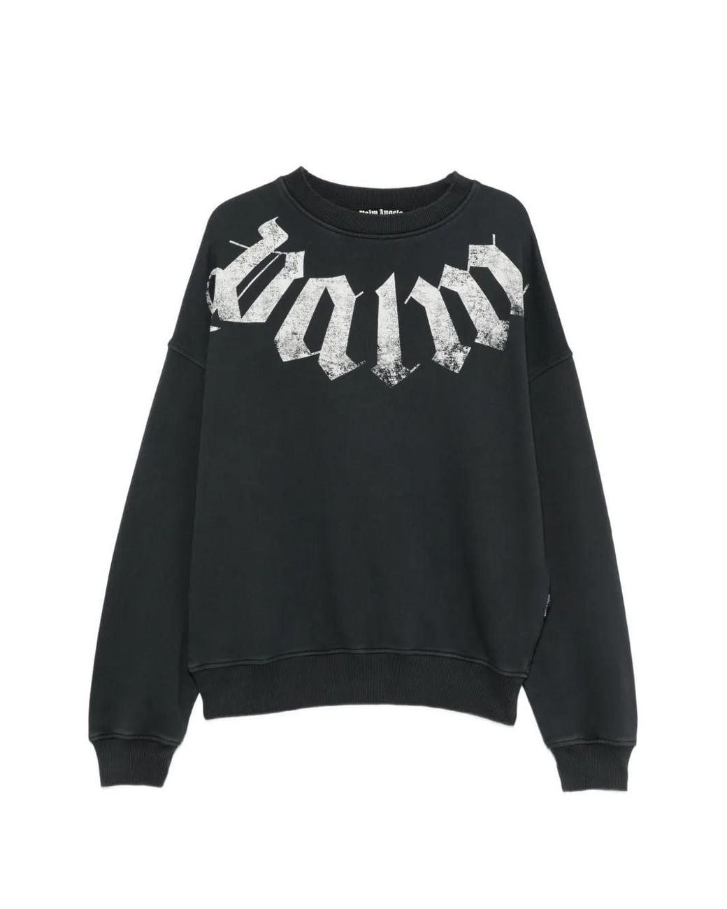 Palm Angels Black Big Neck Logo Loose-Fit Sweatshirt for men
