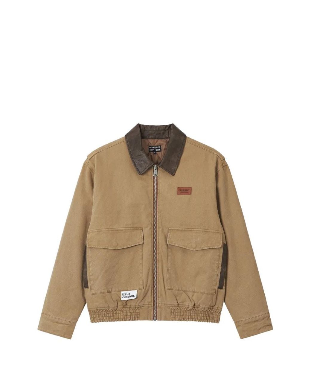 Izzue Natural Logo-Patch Panelled Jacket for men