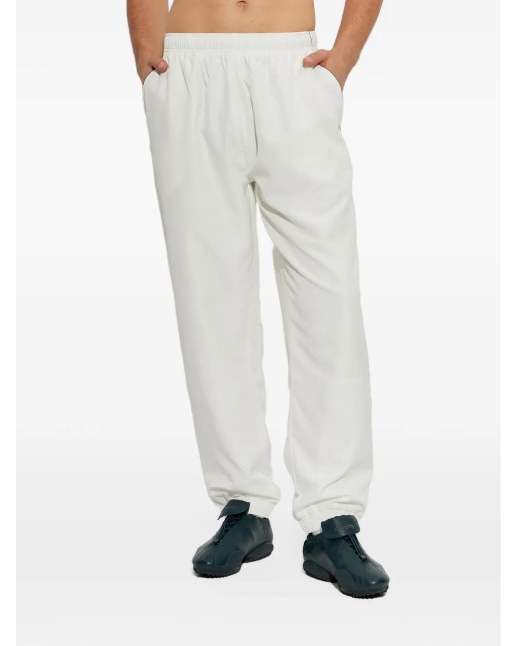 Lacoste White X Novak Djokovic Logo-Patch Tracksuits for men