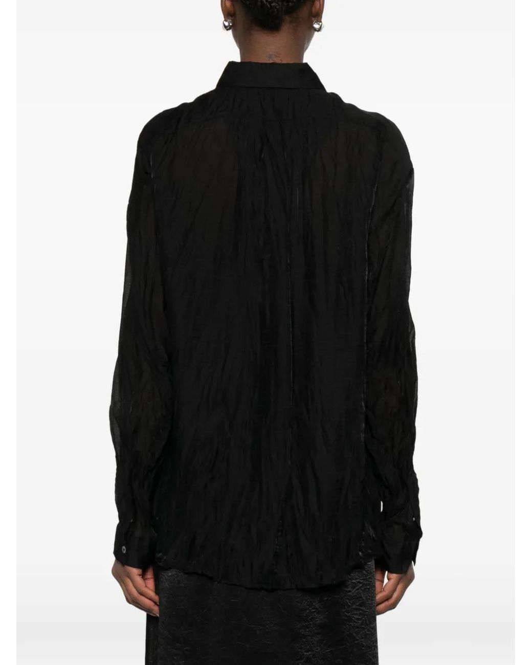 LA PISCINE Black Buttoned Long-Sleeve Shirt