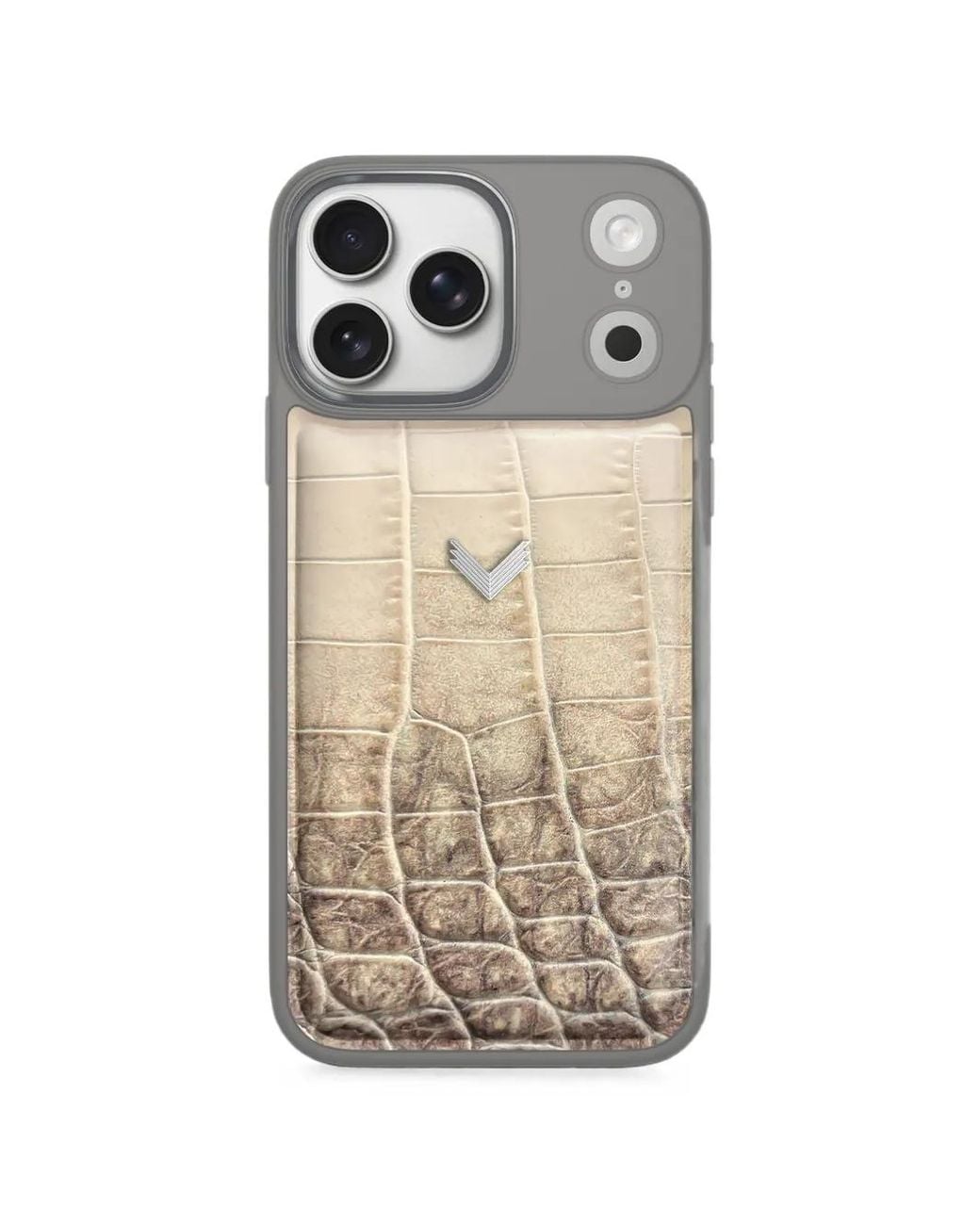 Velante Gray Croc-Embossed Leather Iphone 18 Pro Max Case