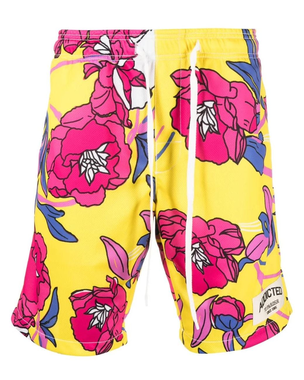 P.A.R.O.S.H. Pink Floral-Print Knee-Length Shorts for men