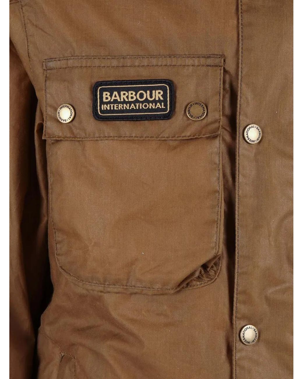 Barbour Brown Waxed Pocket Jacket for men