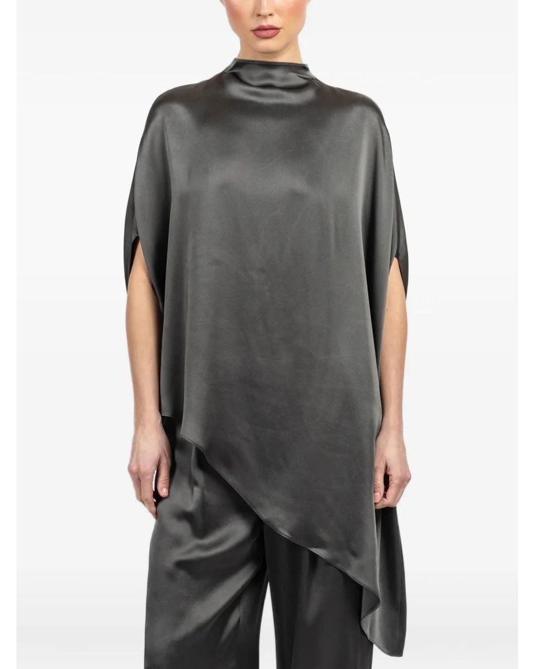 LAPOINTE Gray Asymmetric Tunic Top