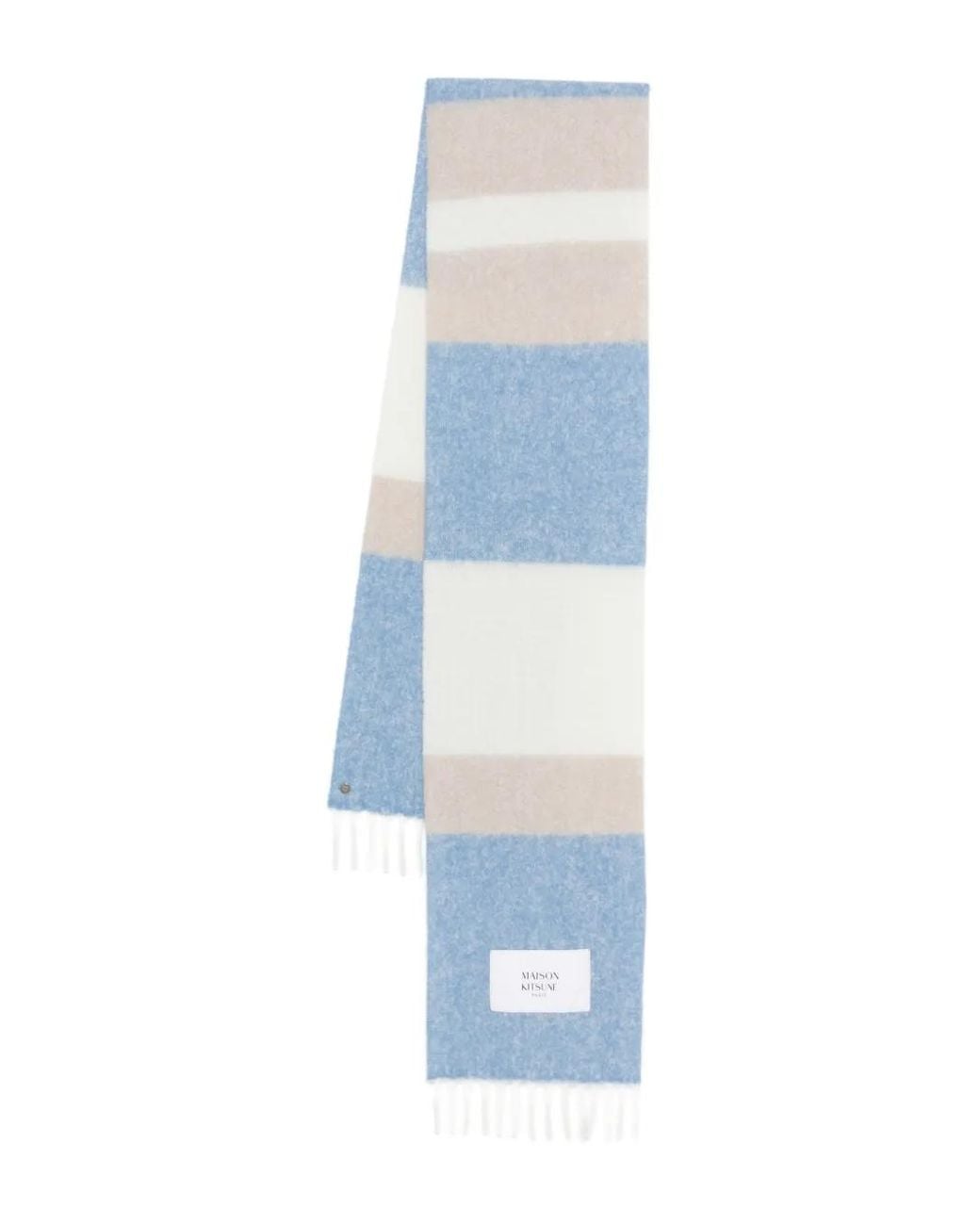 Scarf A Righe di Maison Kitsuné in Blue
