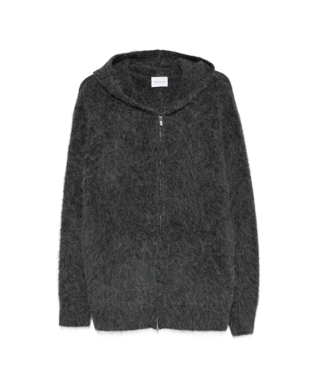 7 For All Mankind Gray Zip-Up Hooded Cardigan