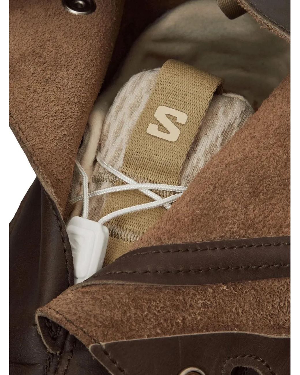 Salomon Brown Leather High-Top Sneakers for men