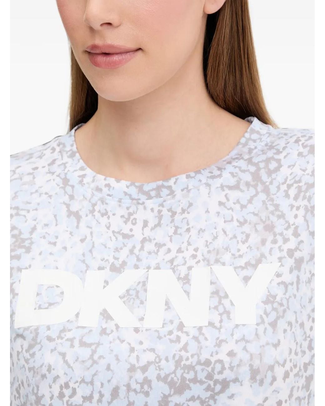 DKNY White Logo-Print Leopard-Pattern Pajamas
