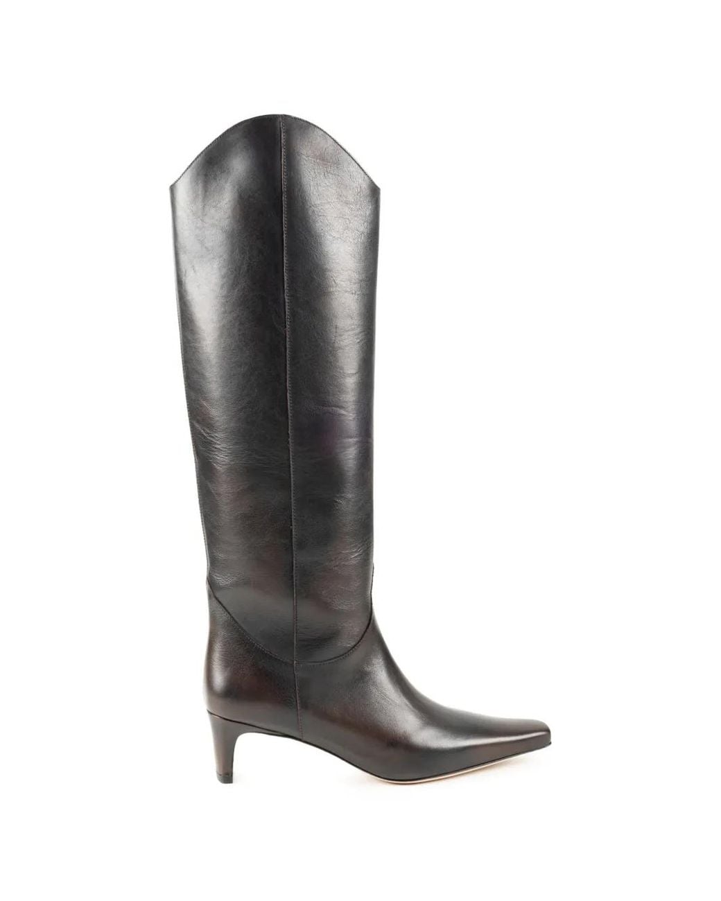 Staud Black Western Wally Pointed-Toe Knee-High Boots