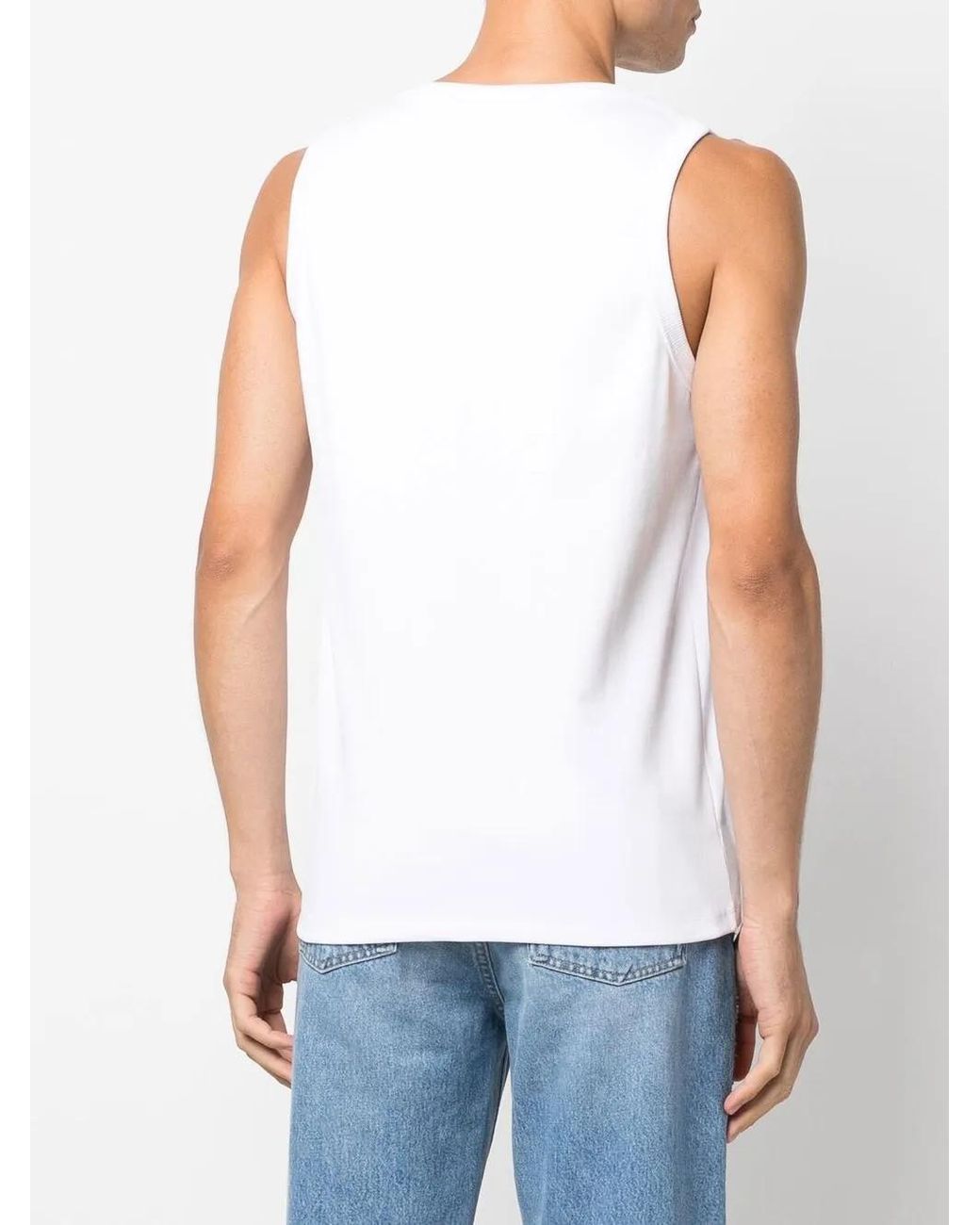 Won Hundred White Round-Neck Sleeveless Vest for men