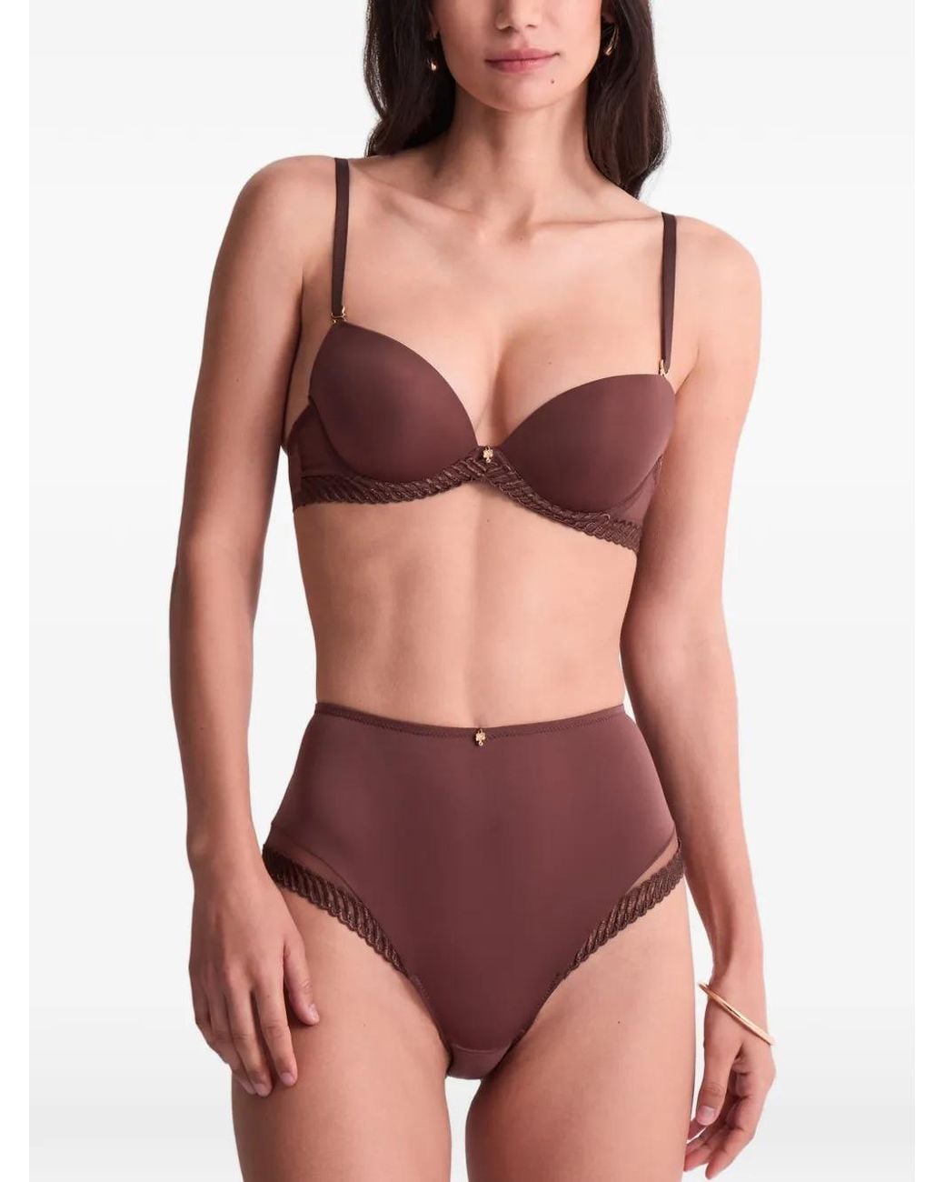 Aubade Brown Sheer Emotion High-Waist Briefs