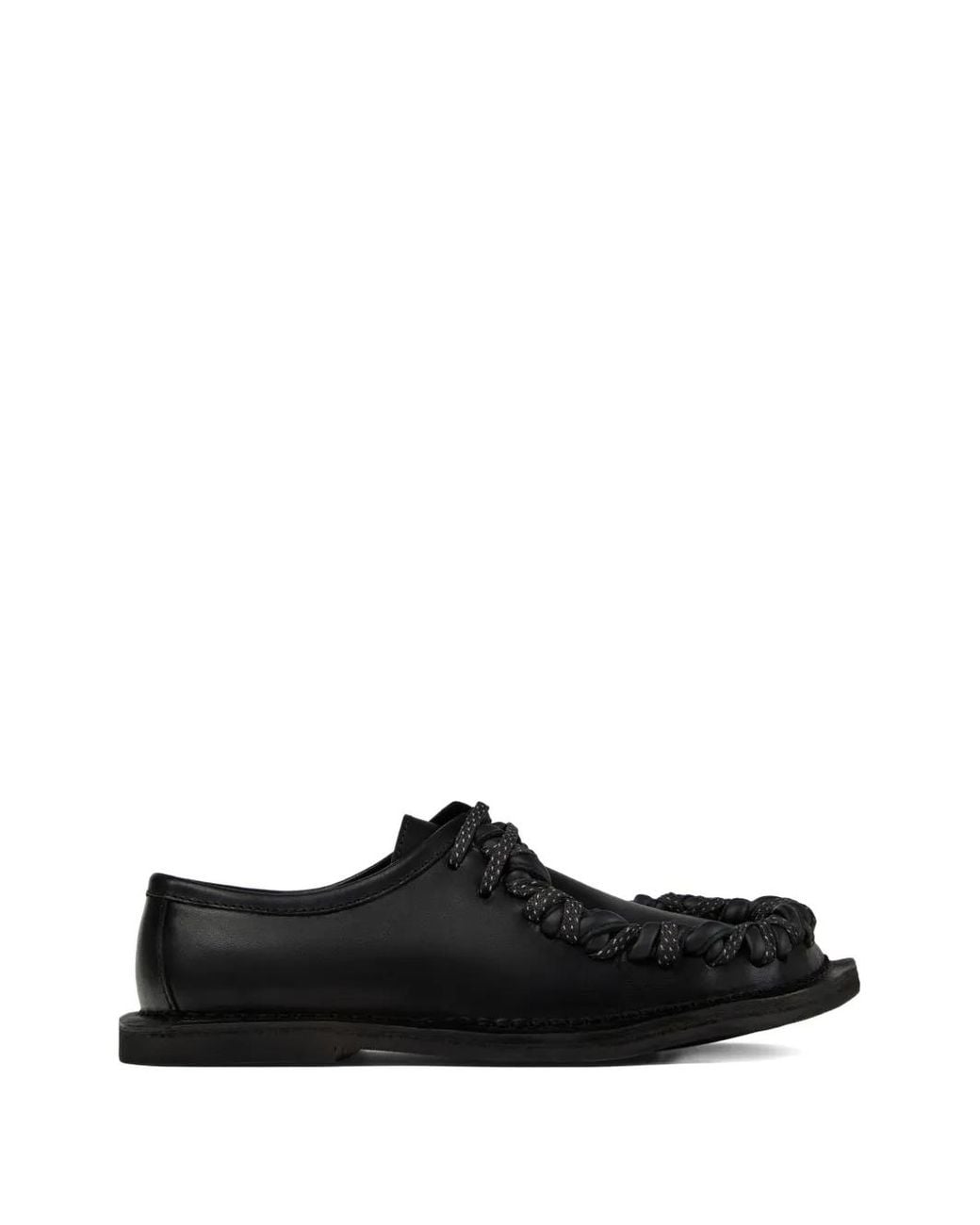 CAMPERLAB Black Loafer Mit Flechtdetail